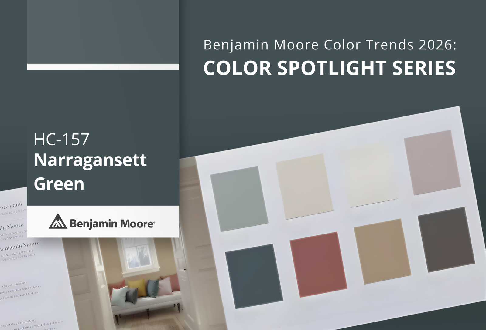 Narragansett Green HC‑157 | Benjamin Moore Color Trends 2026 | Southwestern Paint