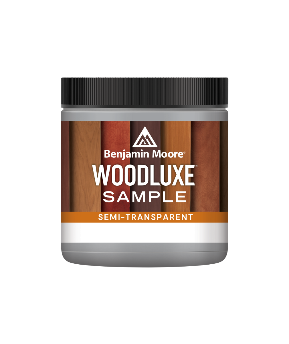 Benjamin Moore Woodluxe® Water-Based Semi-Transparent Exterior Stain Half Pint Sample available at Southwestern Paint.