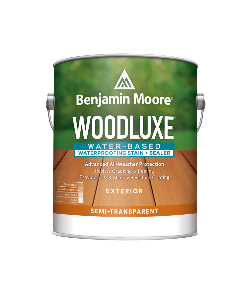 Benjamin Moore Woodluxe® Water-Based Semi-Transparent available at Southwestern Paint.