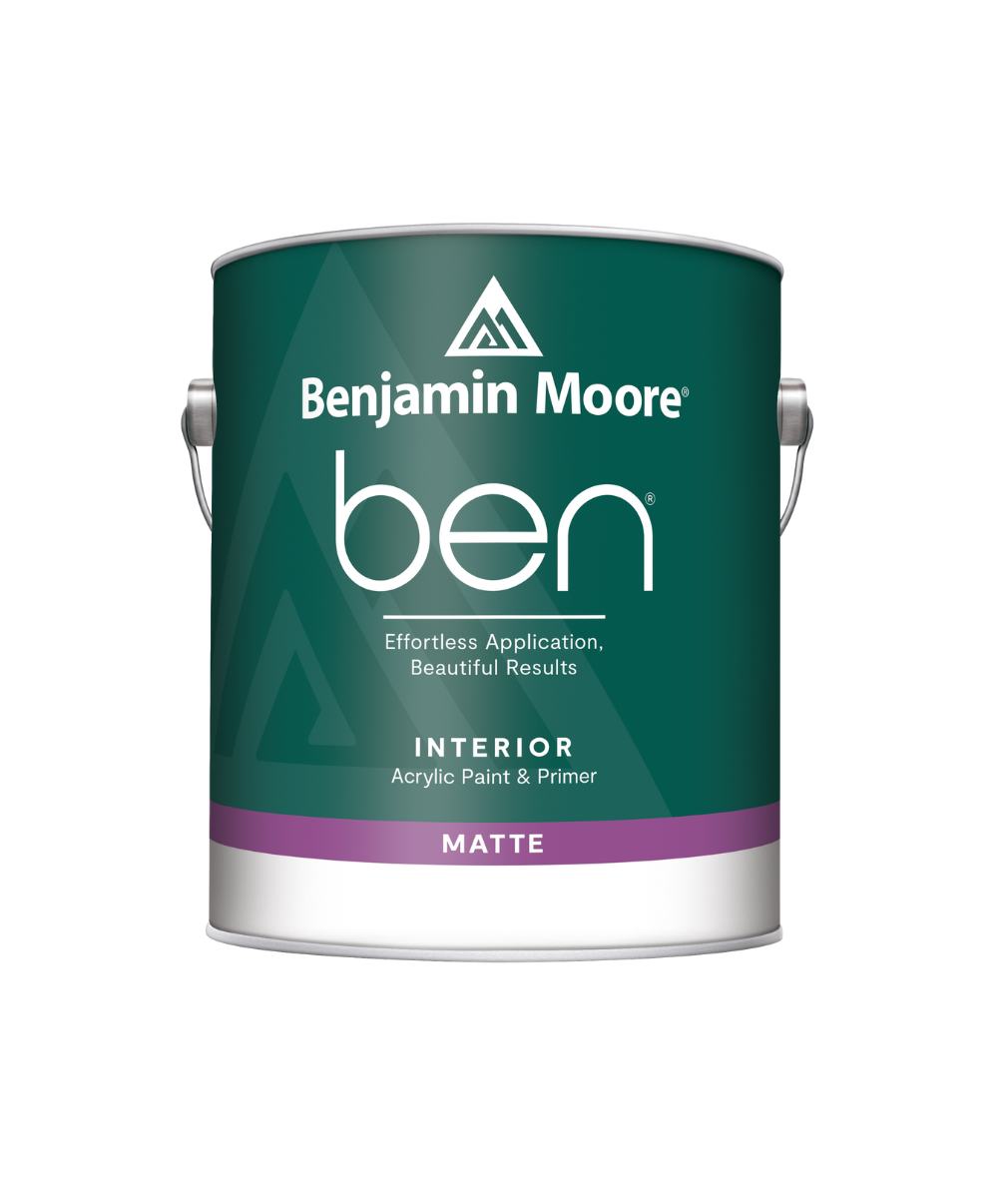 Benjamin Moore ben® Interior Paint in a Matte finish at Southwestern Paint Houston, TX.
