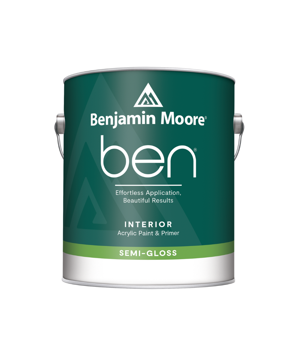 Benjamin Moore ben® Interior Paint in a Semi-Gloss finish at Southwestern Paint Houston, TX.