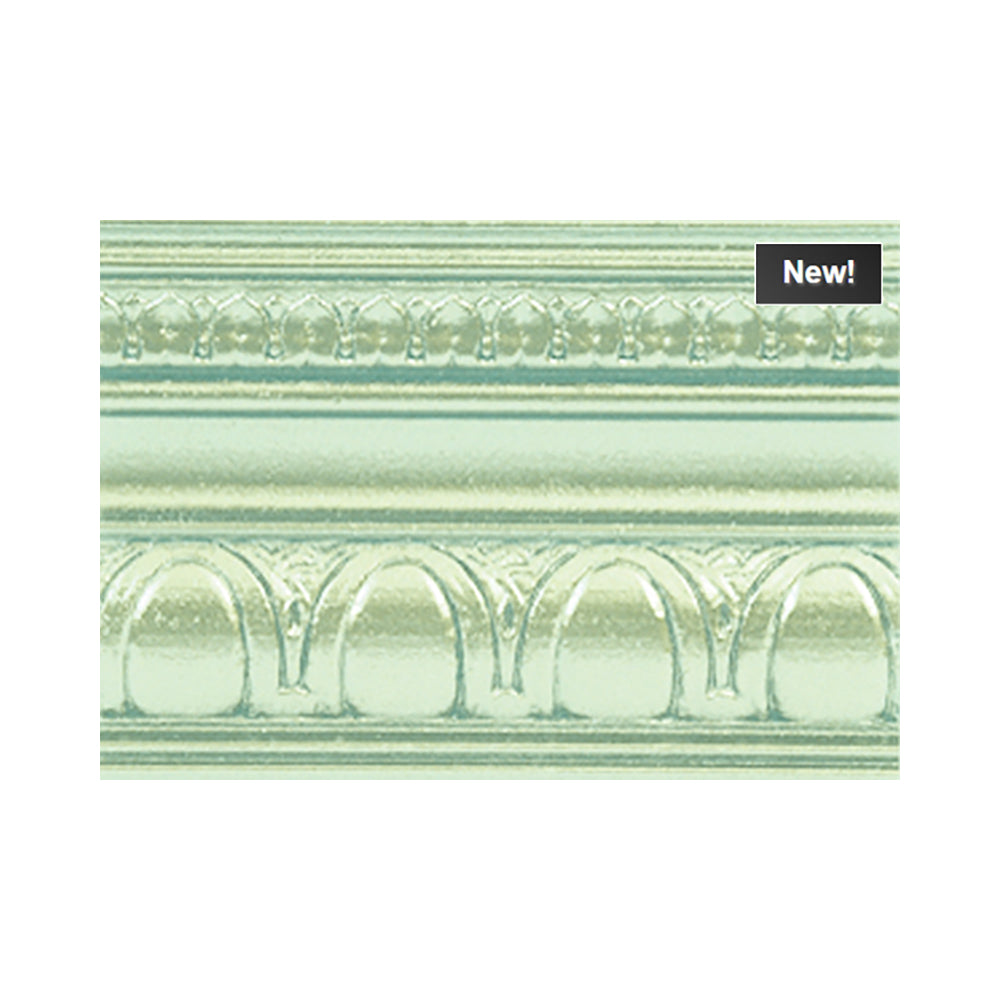 metallic cool mint modern masters paint color swatch moulding, available at Southwestern Paint in Houston, TX.