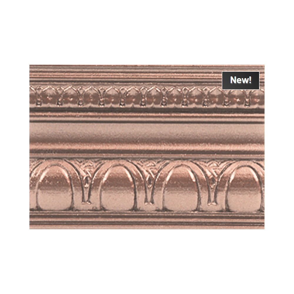 metallic rose gold modern masters paint color swatch piece of moulding, available at Southwestern Paint in Houston, TX.