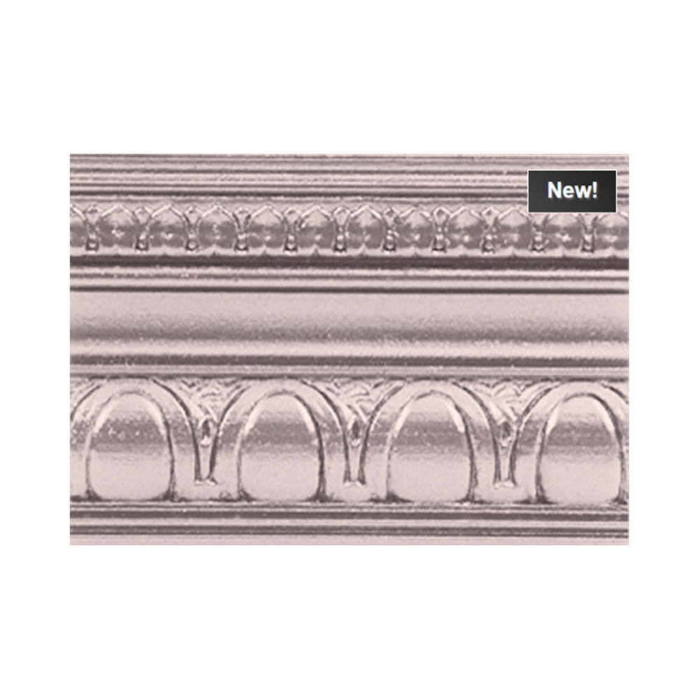 metallic rose quartz modern masters paint color swatch piece of moulding, available at Southwestern Paint in Houston, TX.