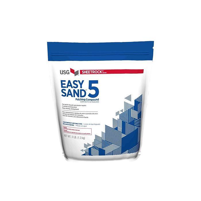 USG Sheetrock Brand Easy Sand Joint compound Powder 5 minute 3 lb bag, available at Southwestern Paint in Houston, TX.