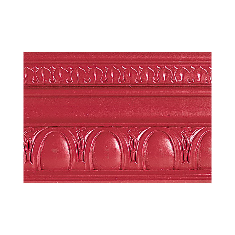 metallic sashay red modern masters paint color swatch piece of moulding, available at Southwestern Paint in Houston, TX.