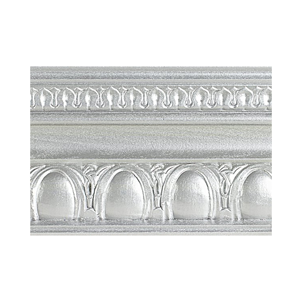 metallic silver modern masters paint color swatch piece of moulding, available at Southwestern Paint in Houston, TX.