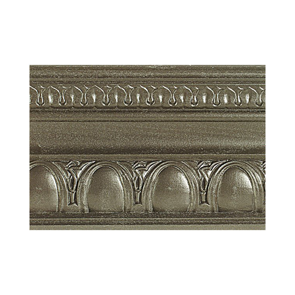 metallic smoke modern masters paint color swatch piece of moulding, available at Southwestern Paint in Houston, TX.