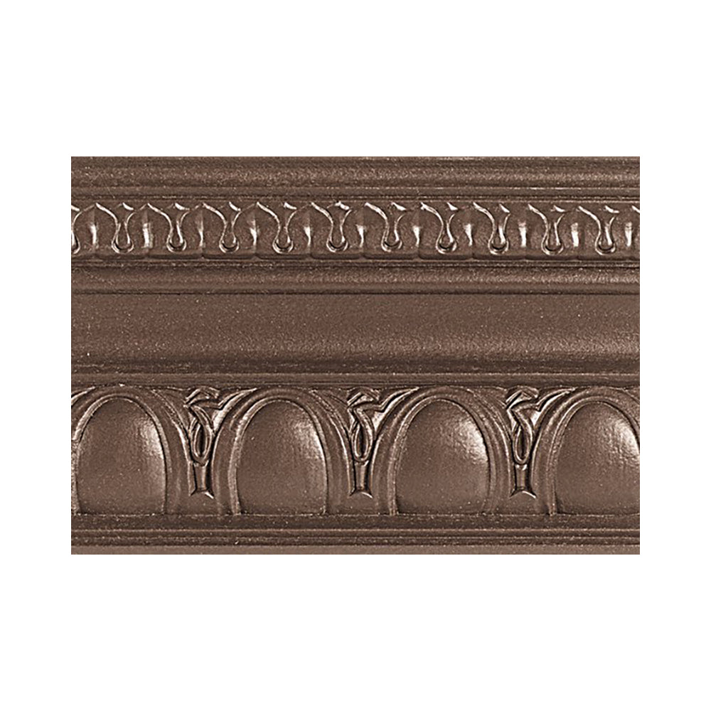 metallic statuary bronze modern masters paint color swatch piece of moulding, available at Southwestern Paint in Houston, TX.