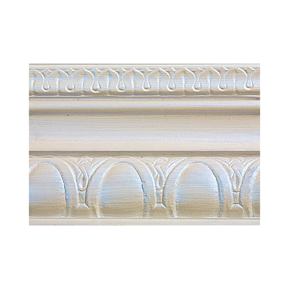 metallic flash blue modern masters paint color swatch piece of moulding, available at Southwestern Paint in Houston, TX.